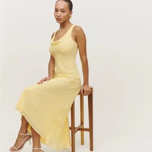 NWT Reformation Emmeline Dress in Lemon Zest